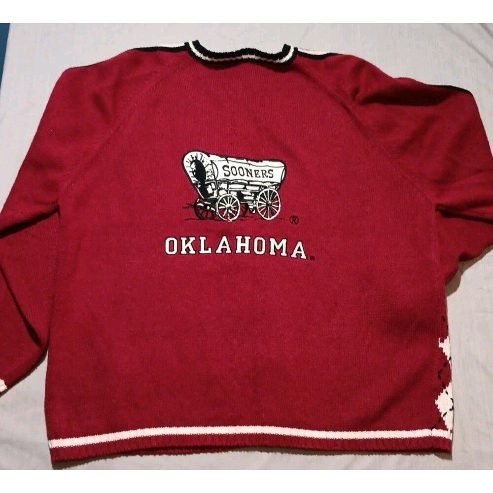 Vintage Birch Bros Embroidered Oklahoma Sooners Sweater XL Red - Picture 4 of 7
